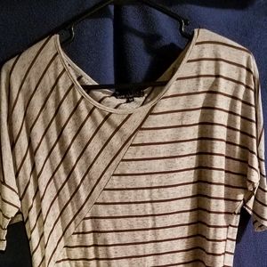 Blouse One Clothing Brown and Cream